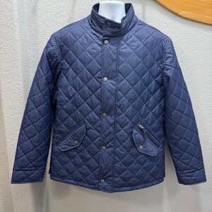 Boden London Quilted Jacket Mens Size XL Blue Button Front Lightweight Coat NWOT